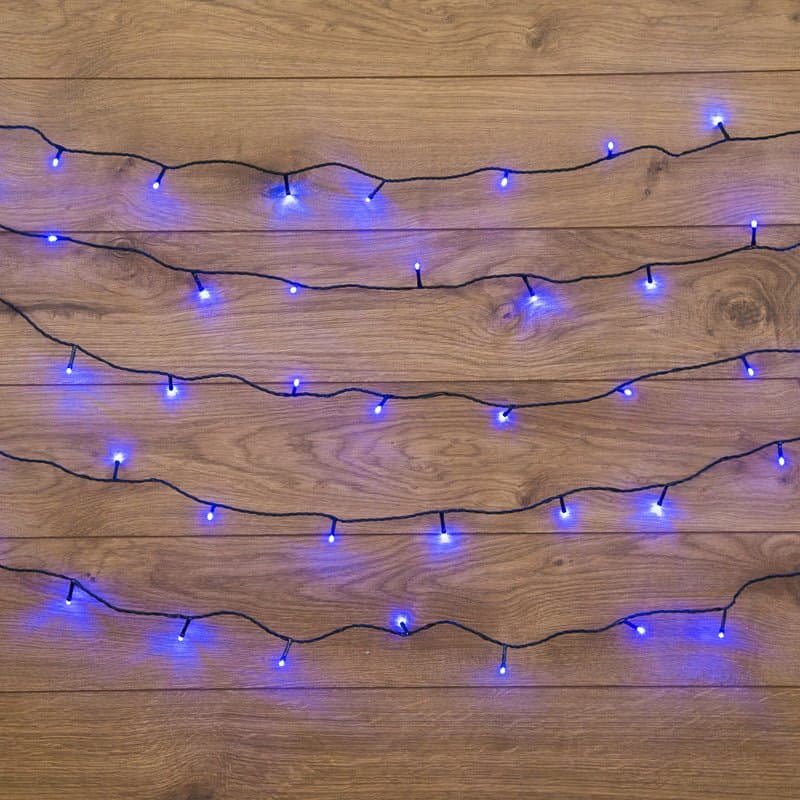 NEON-NIGHT Гирлянда "Твинкл Лайт" 15 м, темно-зеленый ПВХ, 120 LED, цвет синий 303-053