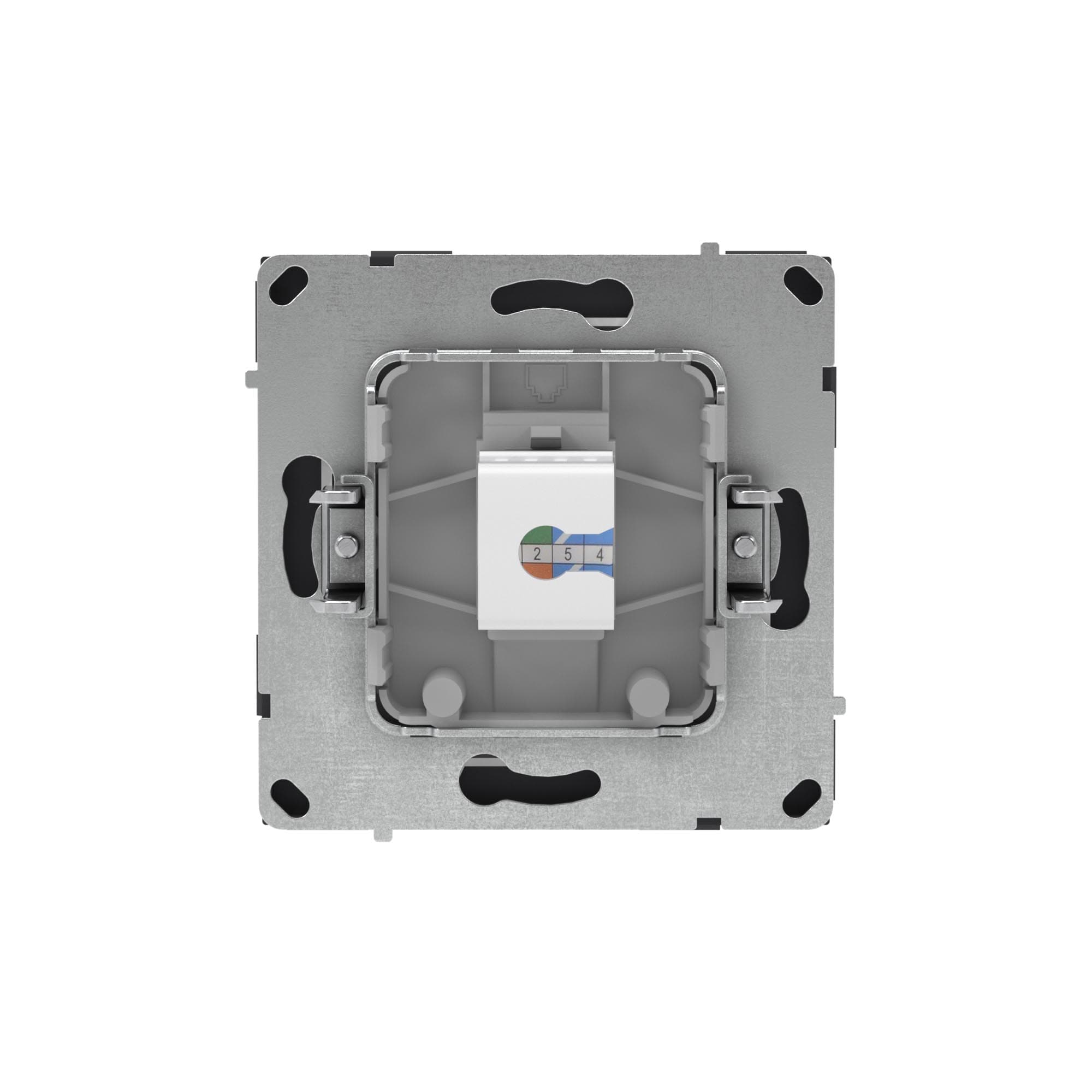 DKC KANT Компьютерная розетка RJ-45 без шторки, кат.5е одинарная, черный уголь — миниатюра 3