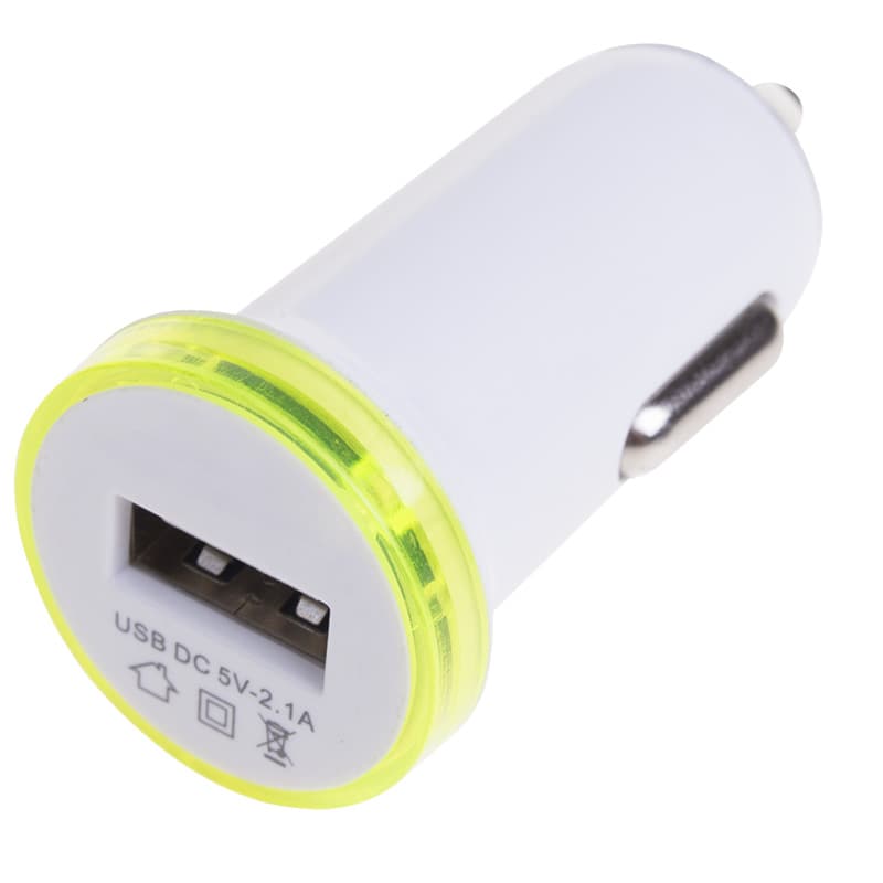 Автозарядка в прикуриватель USB (АЗУ) (5V, 2100mA) белая Rexant 18-1937