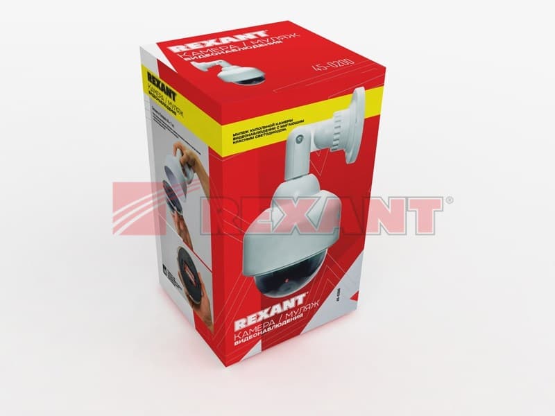 Муляж камеры уличной, купольная (белая) Rexant 45-0200 — миниатюра 2