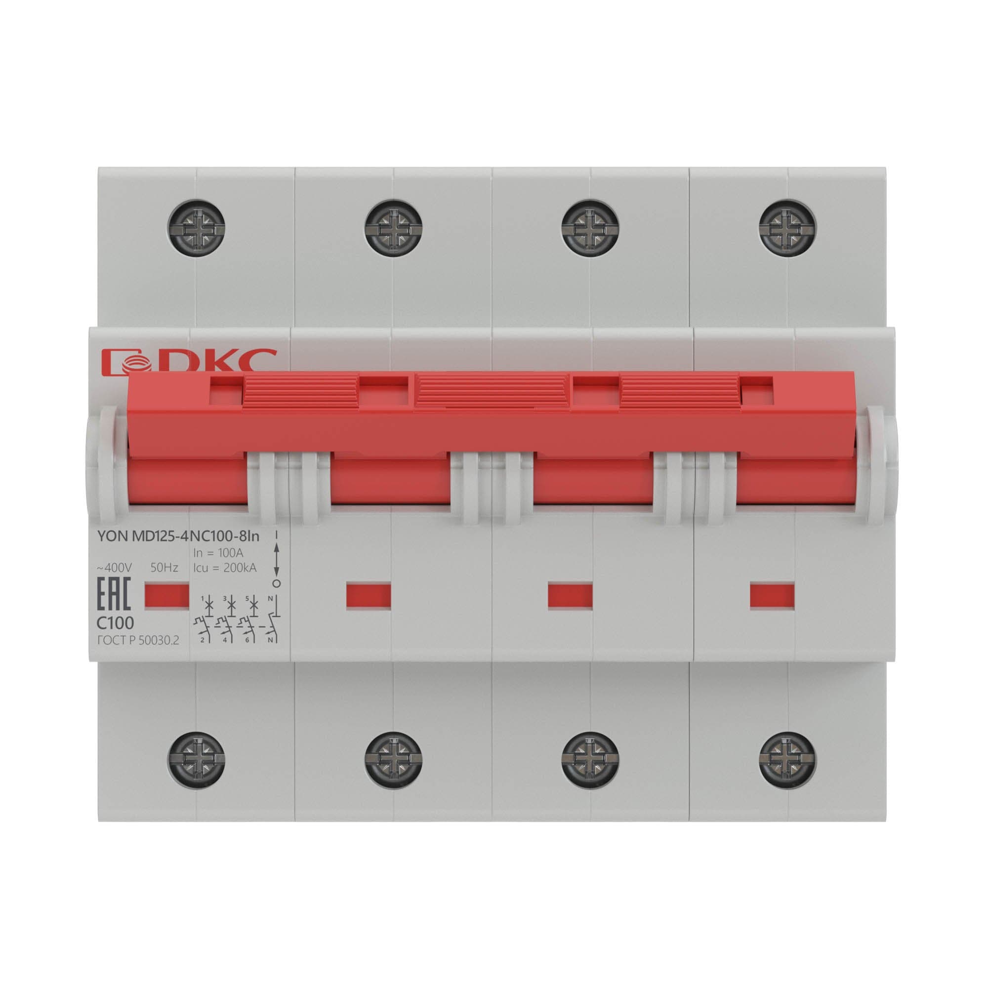 DKC YON pro Автоматический выключатель модульный MD125 3P+N 125А C 15kA MD125-4NC125 — миниатюра 2