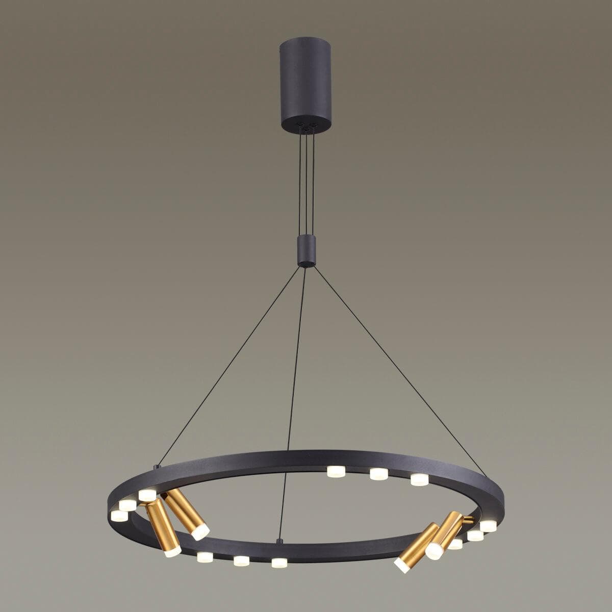 Odeon Light 3918/48L ODL20 39 черный/золотистый/металл Подвесной светильник LED 48W 4000K BEVEREN — миниатюра 3