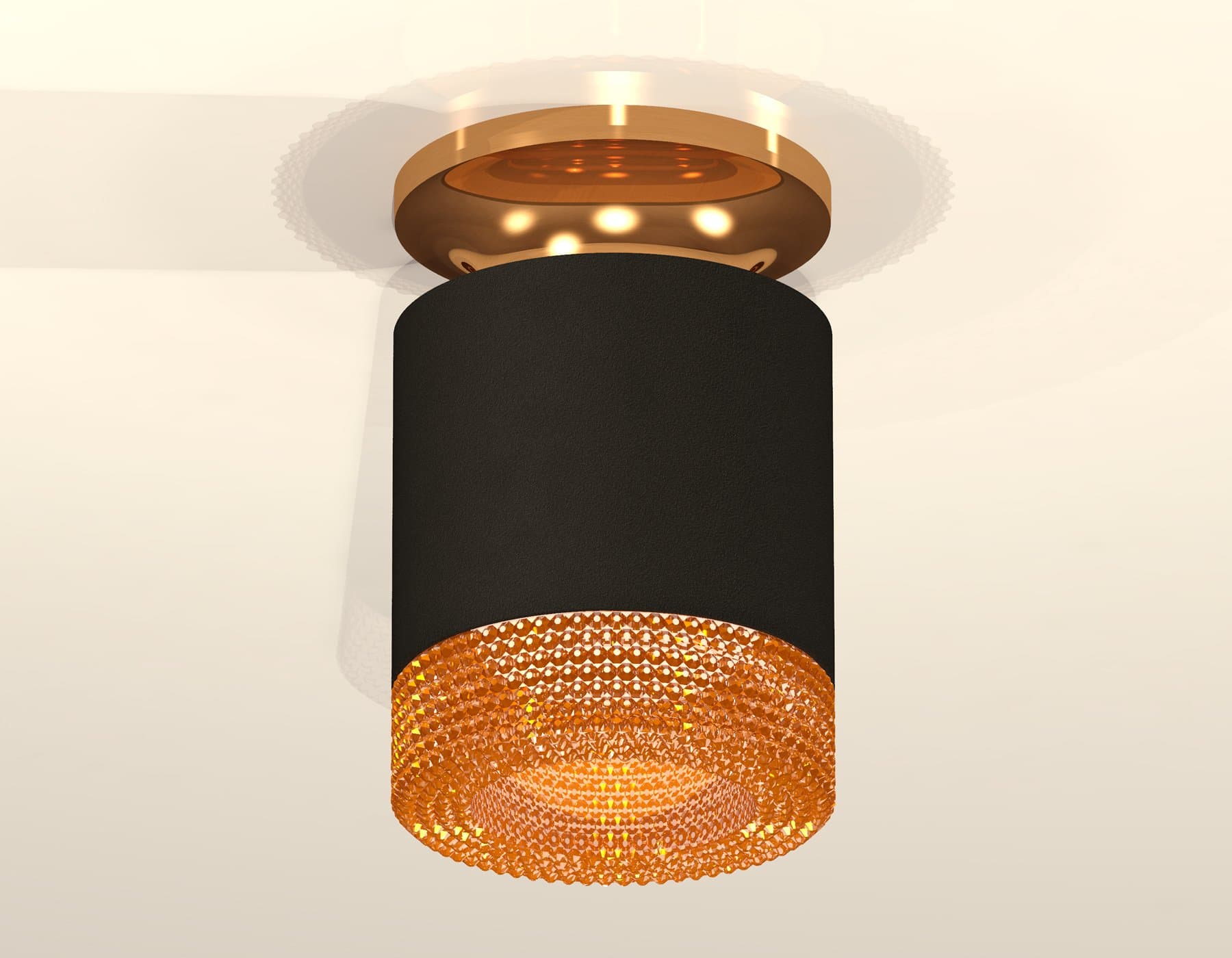 Ambrella Комплект накладного светильника с композитным хрусталем XS7402103 SBK/PYG/CF черный песок/золото желтое полированное/кофе MR16 GU5.3 (N7929, — миниатюра 2
