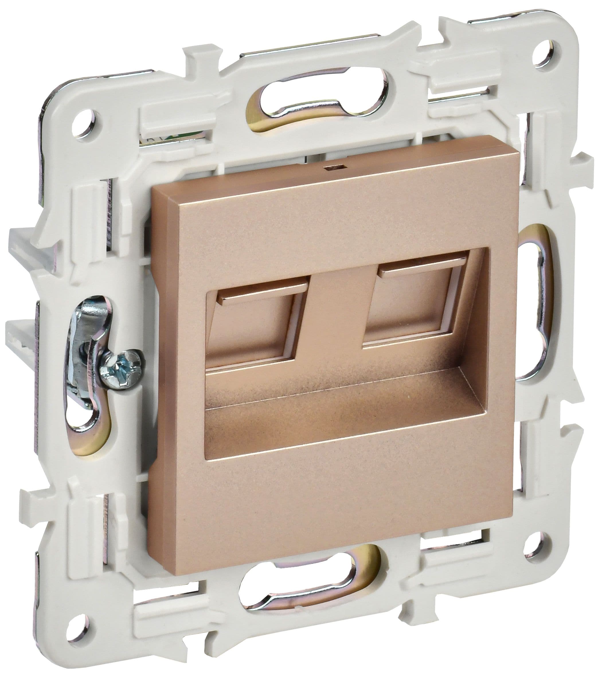 IEK SKANDY Песочный Розетка компьютерная двойная RJ45 кат.5E SK-K03Sa — миниатюра 1