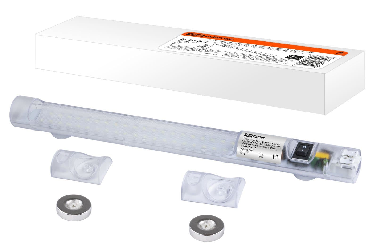 TDM Светильник внутреннего освещения шкафов СВОШ-3 5Вт 230В AC/DC IP20 LED (крепление винт/магнит) SQ0837-0017