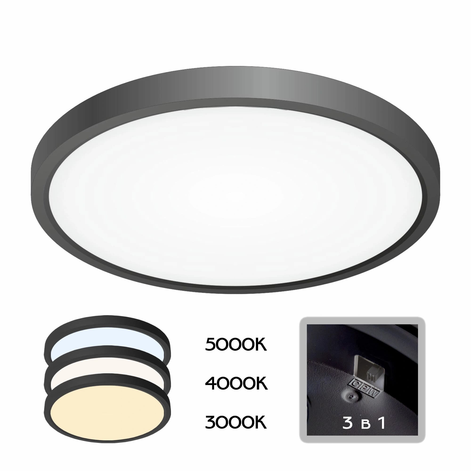 Citilux CL738241V Бейсик Черный Светильник накладной LED 24W*Мульти