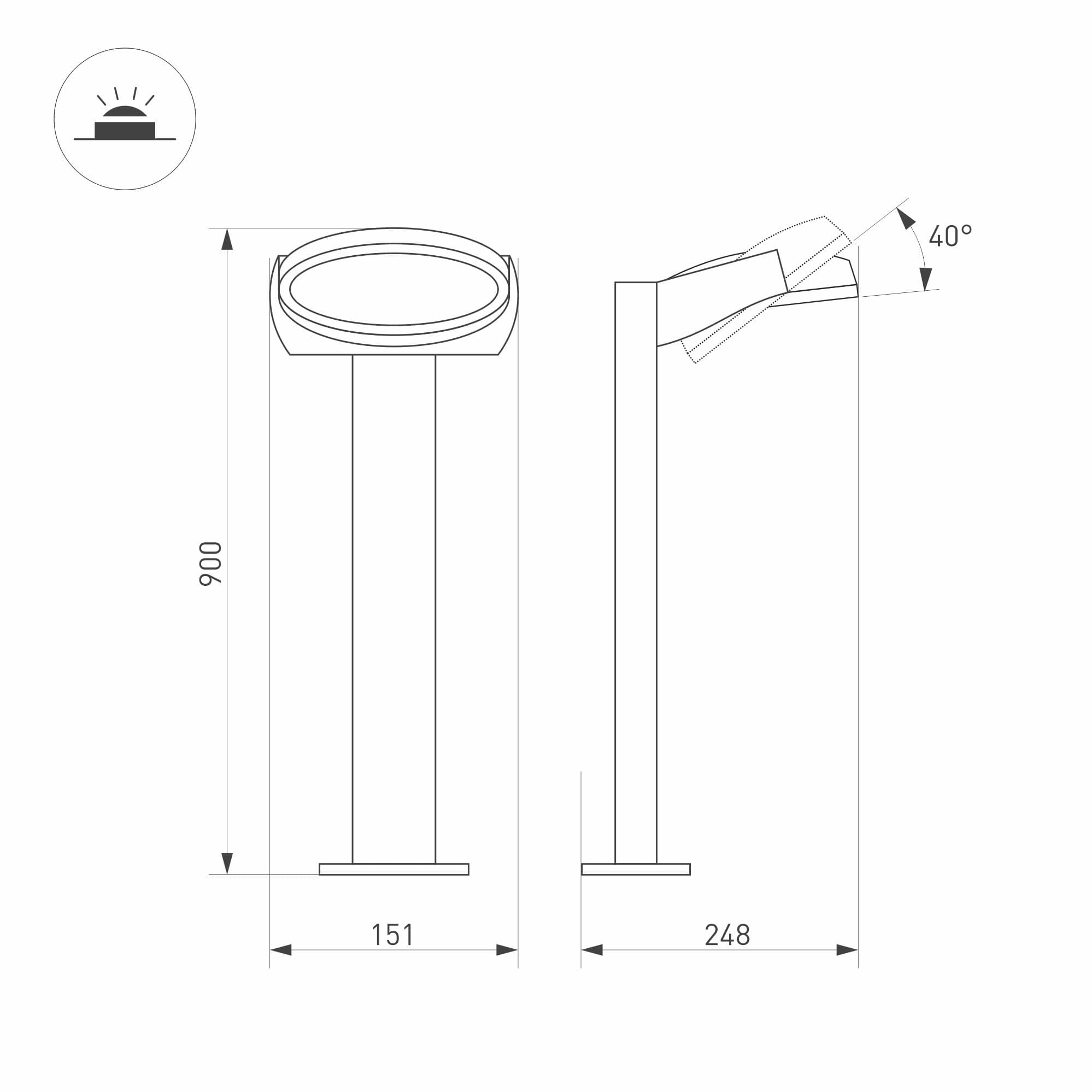 Arlight Светильник LGD-EYE-BOLL-H900-6W Warm3000 (GR, 117 deg, 230V) (IP54 Металл, 3 года) 029984 — миниатюра 4