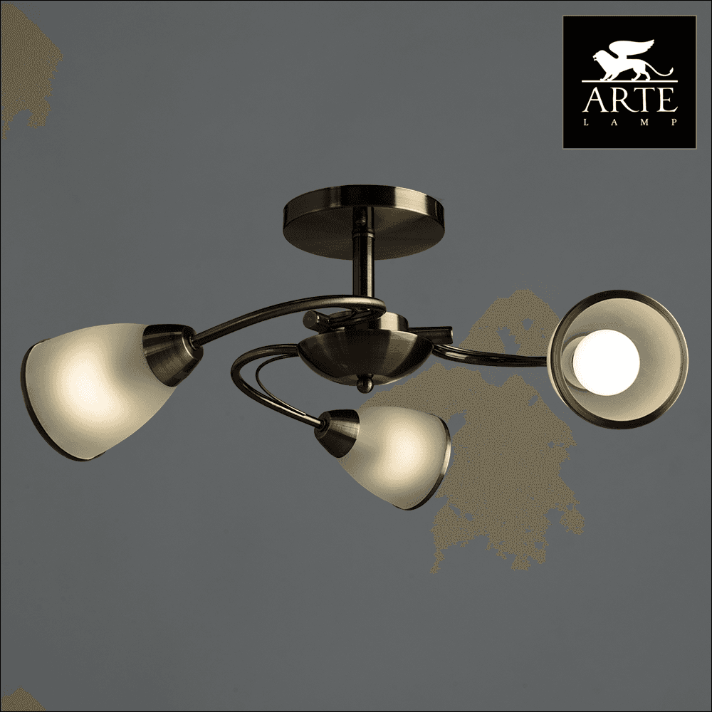 Arte Lamp Innocente Бронза/Белый Светильник потолочный 3x60W 3xE14 A6056PL-3AB — миниатюра 3
