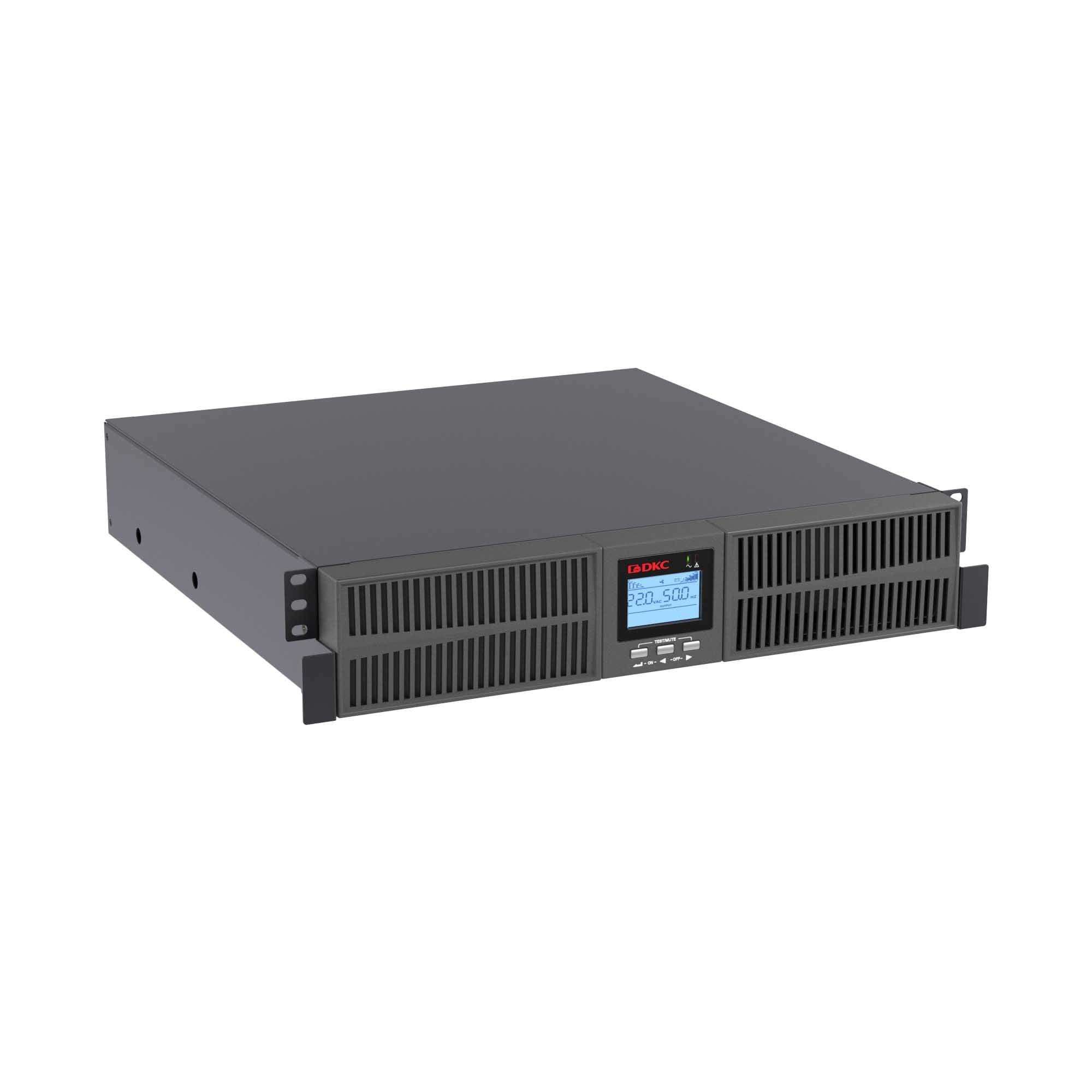 DKC Онлайн ИБП ДКС серии Small Rackmount, 1000 ВА/900 Вт, 1/1, 6xIEC C13,EPO, USB, RS-232, RJ45, Rack 2U, без АКБ, 9Ач — миниатюра 2