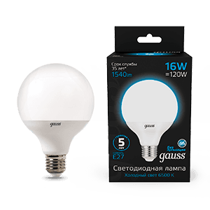 Gauss Лампа G95 16W 1400lm 6500K E27 LED 105102316