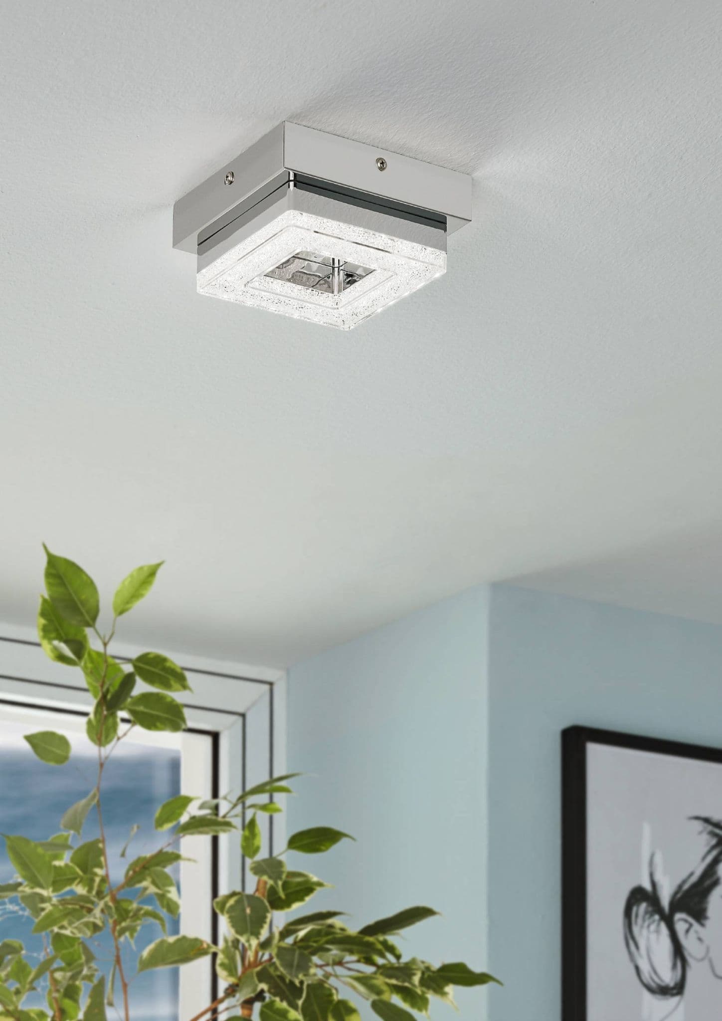 Eglo 95655 Светильник светодиодный настенно-потолочный FRADELO, 1х4W(LED), 120х120, сталь, хром/пластик — миниатюра 2