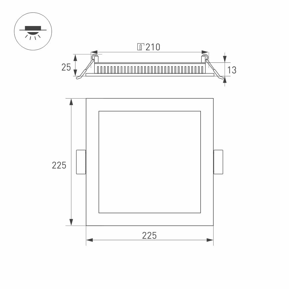 Arlight Светильник DL-225x225M-21W White (IP40 Металл, 3 года) 020135 — миниатюра 3