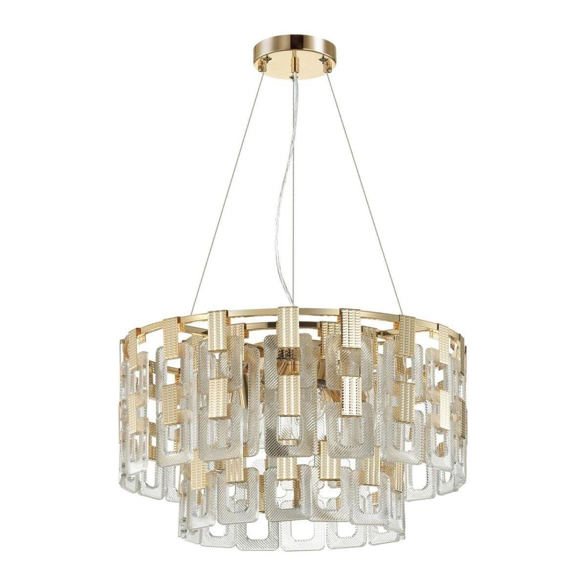 Odeon Light 4989/9 HALL ODL22 389 золотой/стекло Люстра E14 8*40W BUCKLE
