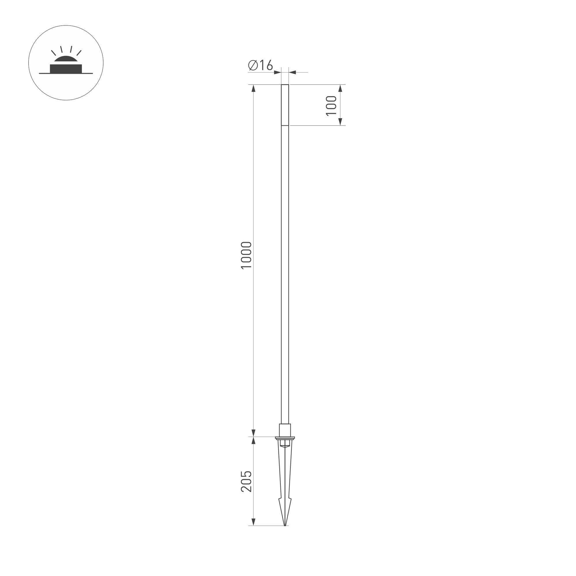 Arlight Светильник KT-CANNA-L1000-1W Warm3000 (DG, 110 deg, 24V) (IP65 Металл, 3 года) 034163 — миниатюра 2