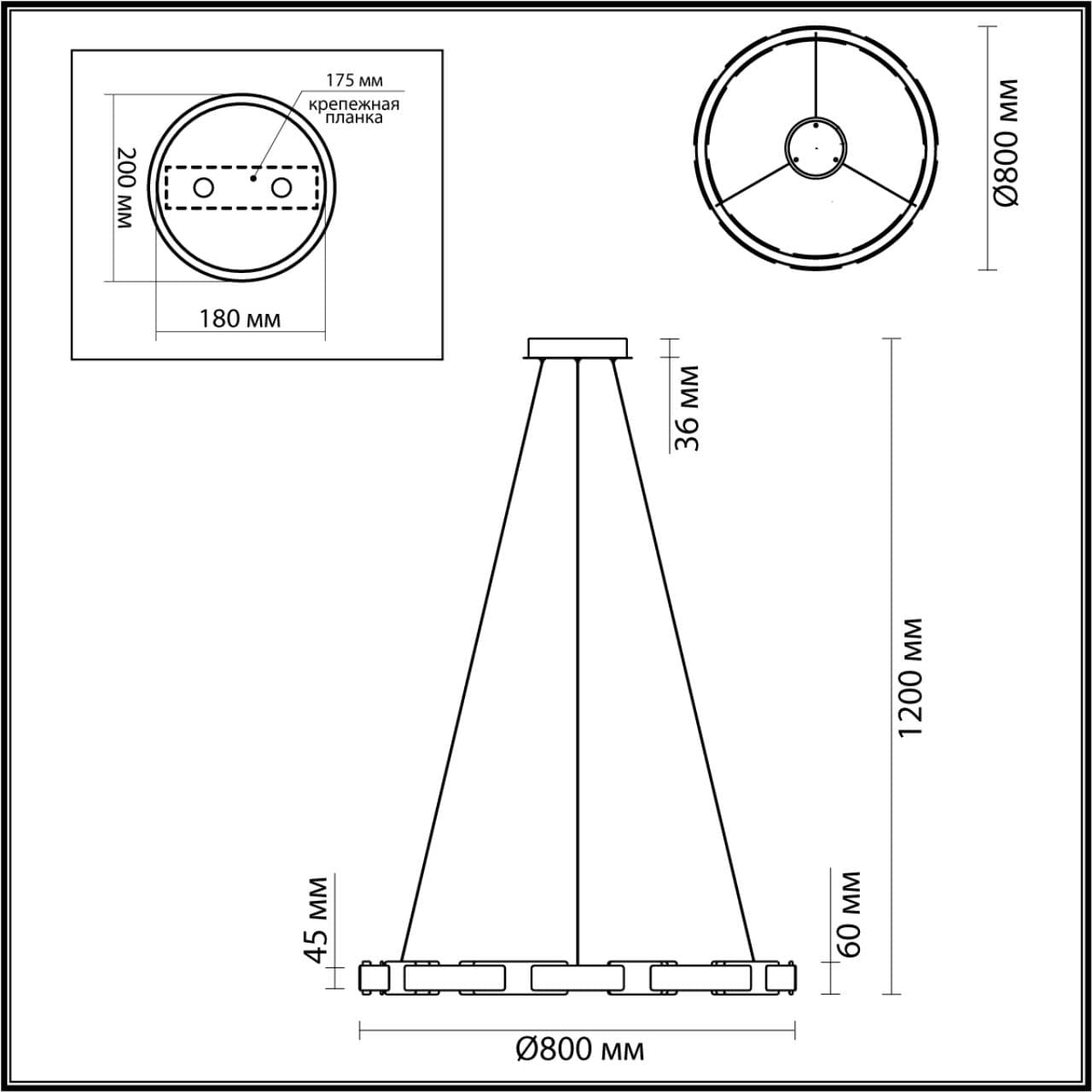 Odeon Light 4991/80L L-VISION ODL23 381 черный/золотой/металл/акрил Люстра LED 80W 3000K FIERRO — миниатюра 2