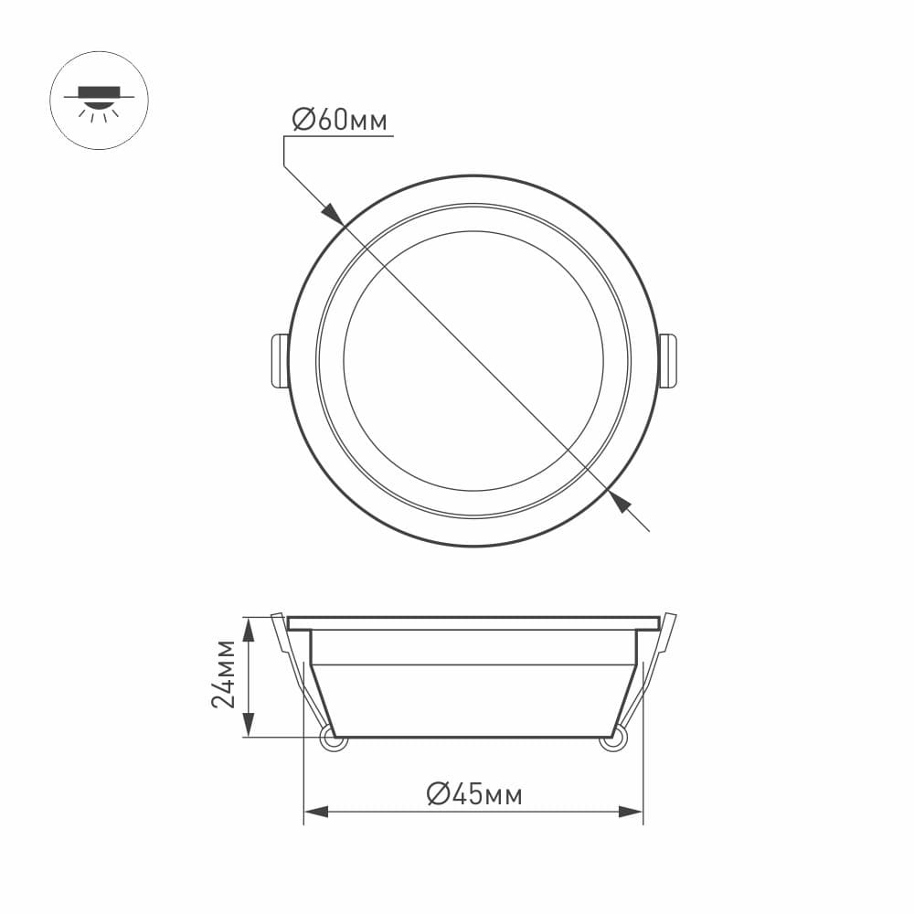 Arlight Светодиодный светильник LTM-R60WH-Frost 3W Warm White 110deg (IP40 Металл, 3 года) 020762 — миниатюра 6