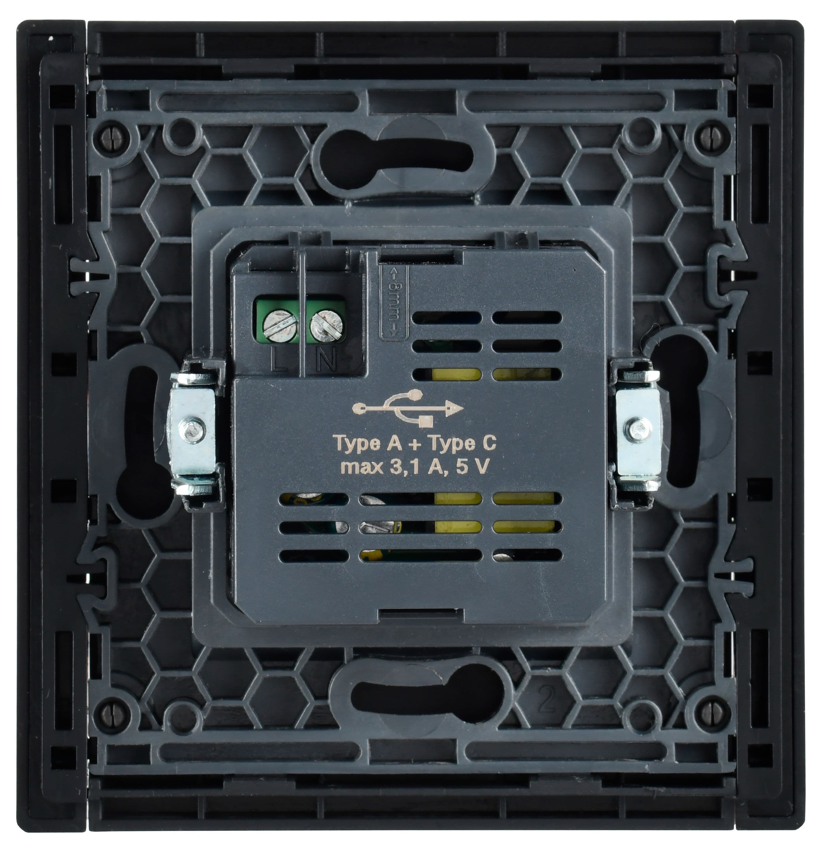 IEK FORTE&PIANO Серый Розетка USB A+C 3,1А FP350 — миниатюра 3