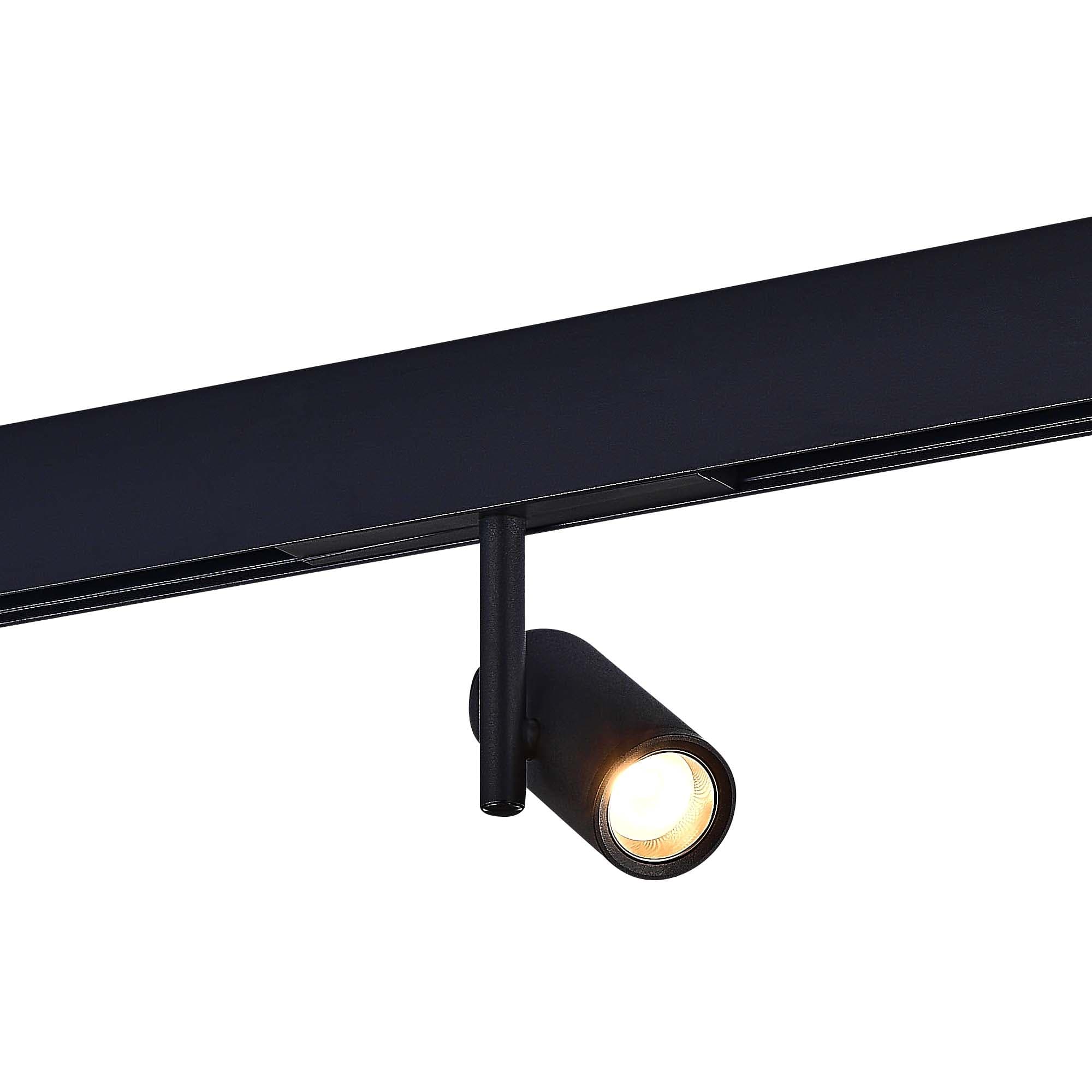 ST LUCE ST808.436.08 Магнитный трековый светильник Черный LED 1*8W 3000K 500Lm Ra>90 IP20 D42xH135 48VV