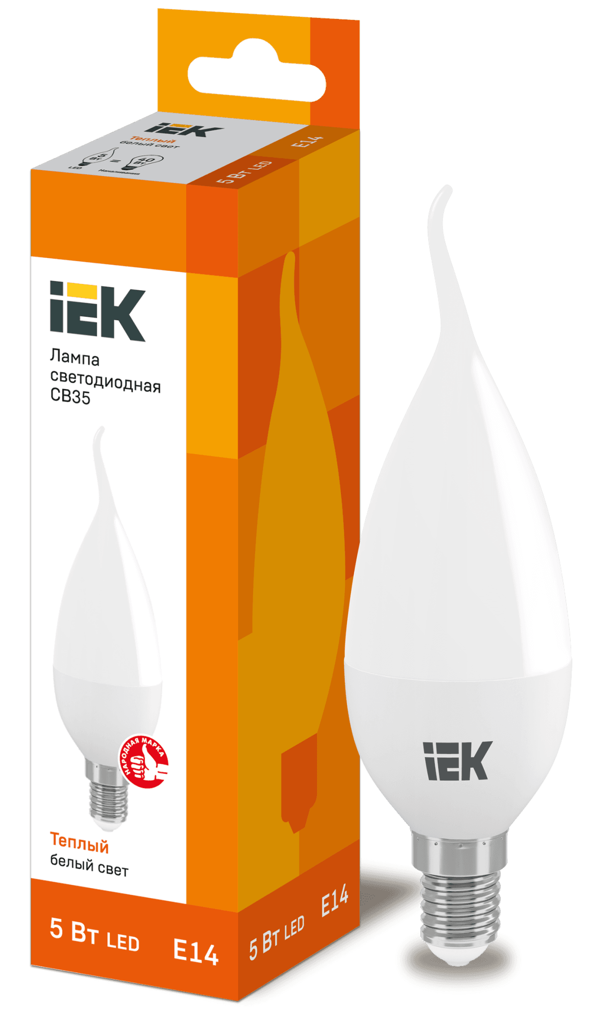 IEK Лампа светодиодная ECO CB35 свеча на ветру 5Вт 230В 3000К E14 — миниатюра 2