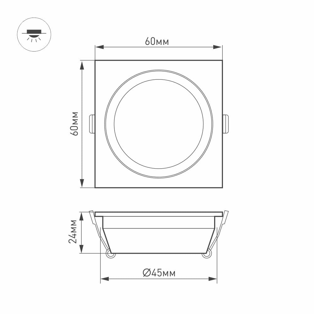 Arlight Светодиодный светильник LTM-S60x60WH-Frost 3W White 110deg (IP40 Металл, 3 года) 020763 — миниатюра 2
