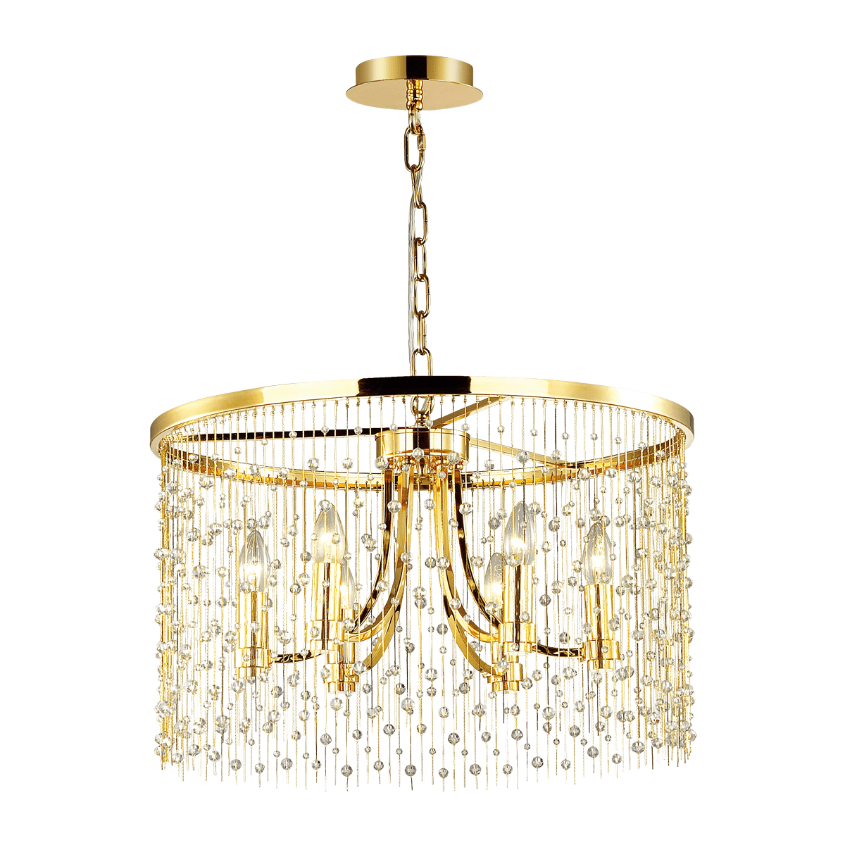 Odeon Light 4844/6 HALL ODL21 341 золото/металл.цепочки /стекло Люстра E14 6*40W RAINI — миниатюра 2