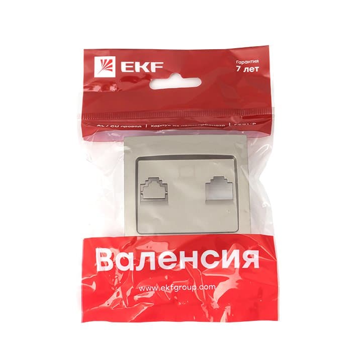 EKF PROxima Валенсия лицевая панель розетки RJ-45 1-местная кашемир — миниатюра 2