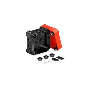 OBO Bettermann Распределительная коробка X04, IP 67, 114х114х78 мм, черная с красной крышкой 2005148 — миниатюра 2