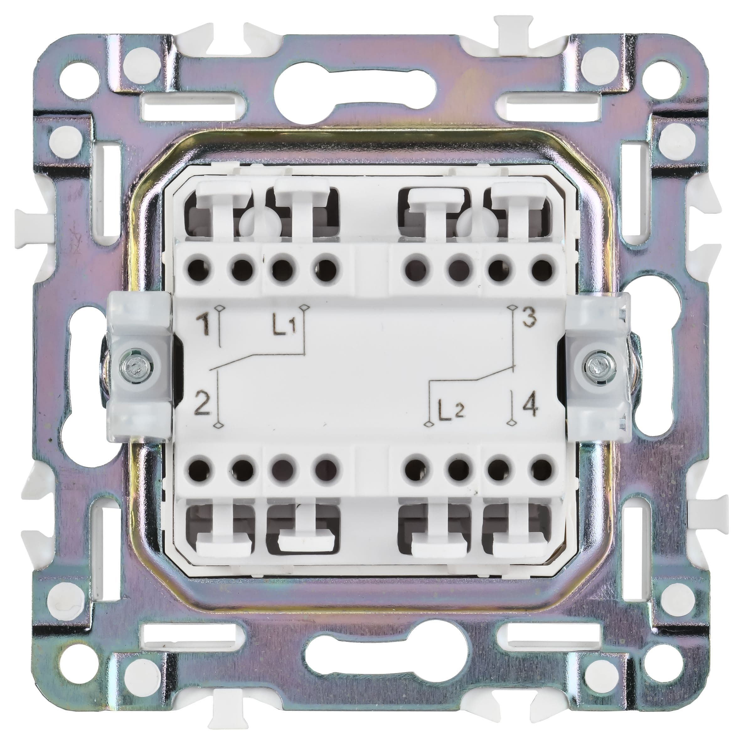 IEK SKANDY Серый Выключатель 2-клавишный проходной 10А SK-V05Gr — миниатюра 3