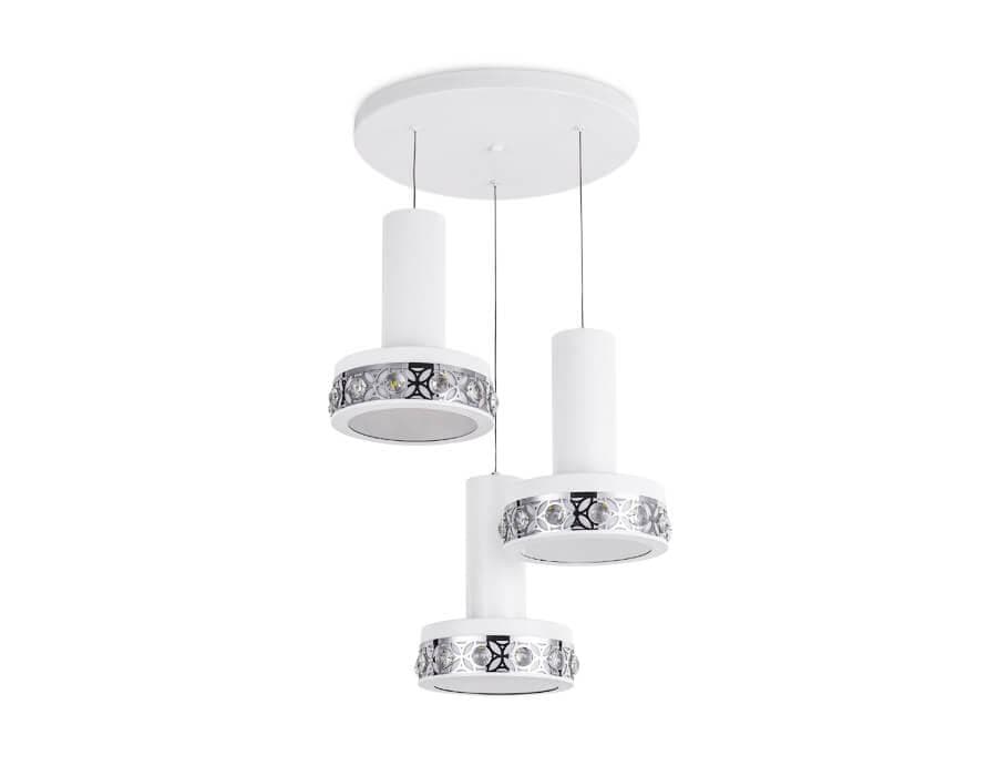 Ambrella Подвесной светодиодный светильник FA9492/3 WH/CH белый/хром 54W 4200K D460*790 (без ПДУ) — миниатюра 1