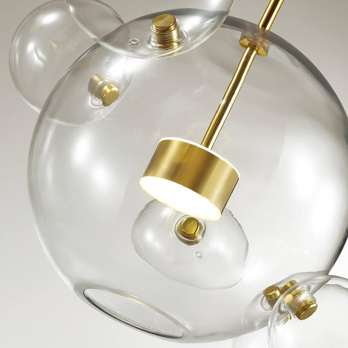 Odeon Light 4640/12L ODL20 9 золотой/прозрачный Подвес LED 4000K 12W 220V BUBBLES — миниатюра 3