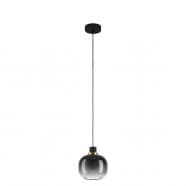Eglo 99616 Подвесной потолочный светильник (люстра) OILELL, 1x40W, E27, H1100, Ø190, сталь/стекло, черный/латунь/серый градиент