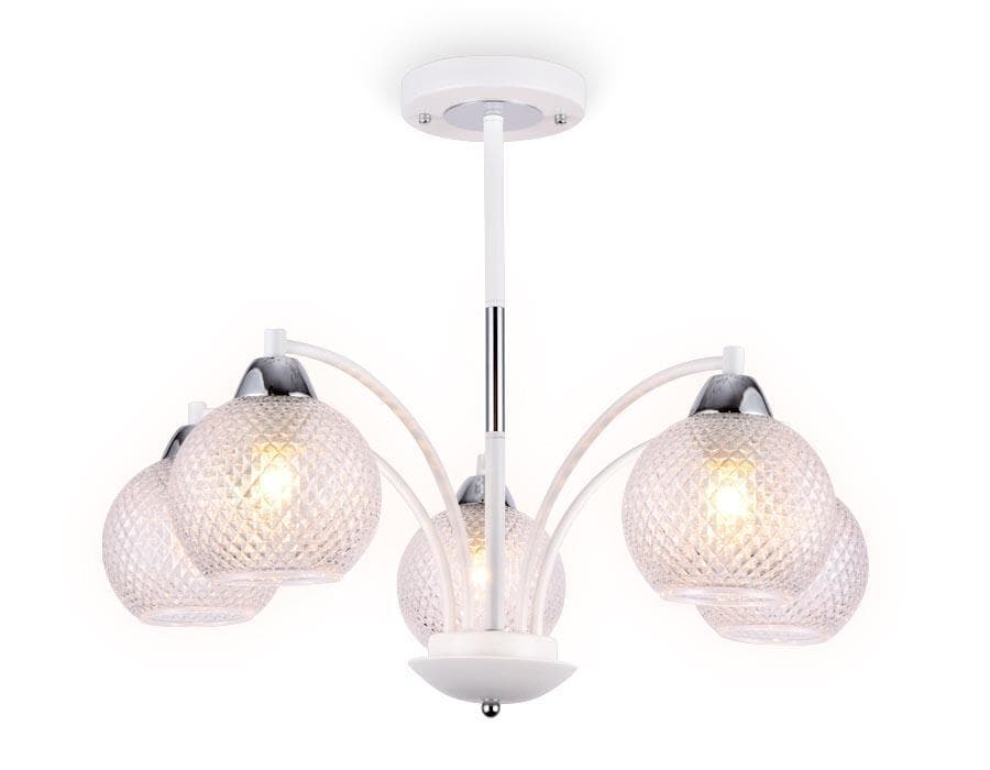 Ambrella Подвесная люстра TR9010/5 WH/CL белый/прозрачный E27 max 40W D620*500 — миниатюра 1