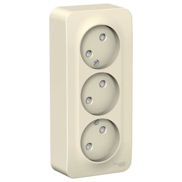 Systeme Electric Blanca наруж Молочная Розетка 3-ая б/з со шторками 16А, 250В, изолир. пластина — миниатюра 2