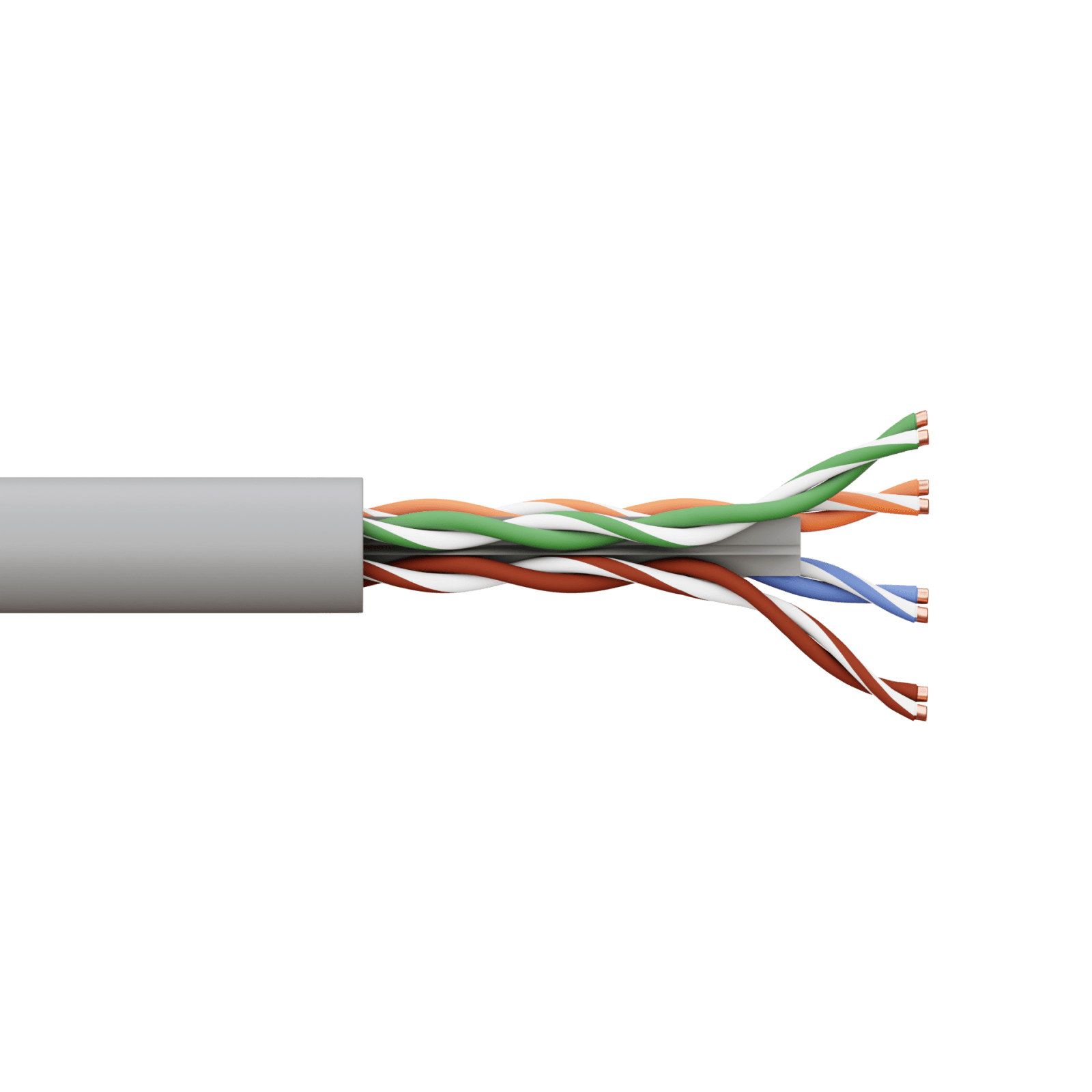 EKF Кабель витая пара TERACOM PRO Cat.6 U/UTP 4 пары solid 23AWG оболочка LSZH нг(А)-HF цвет серый (упак. 305м) — миниатюра 2