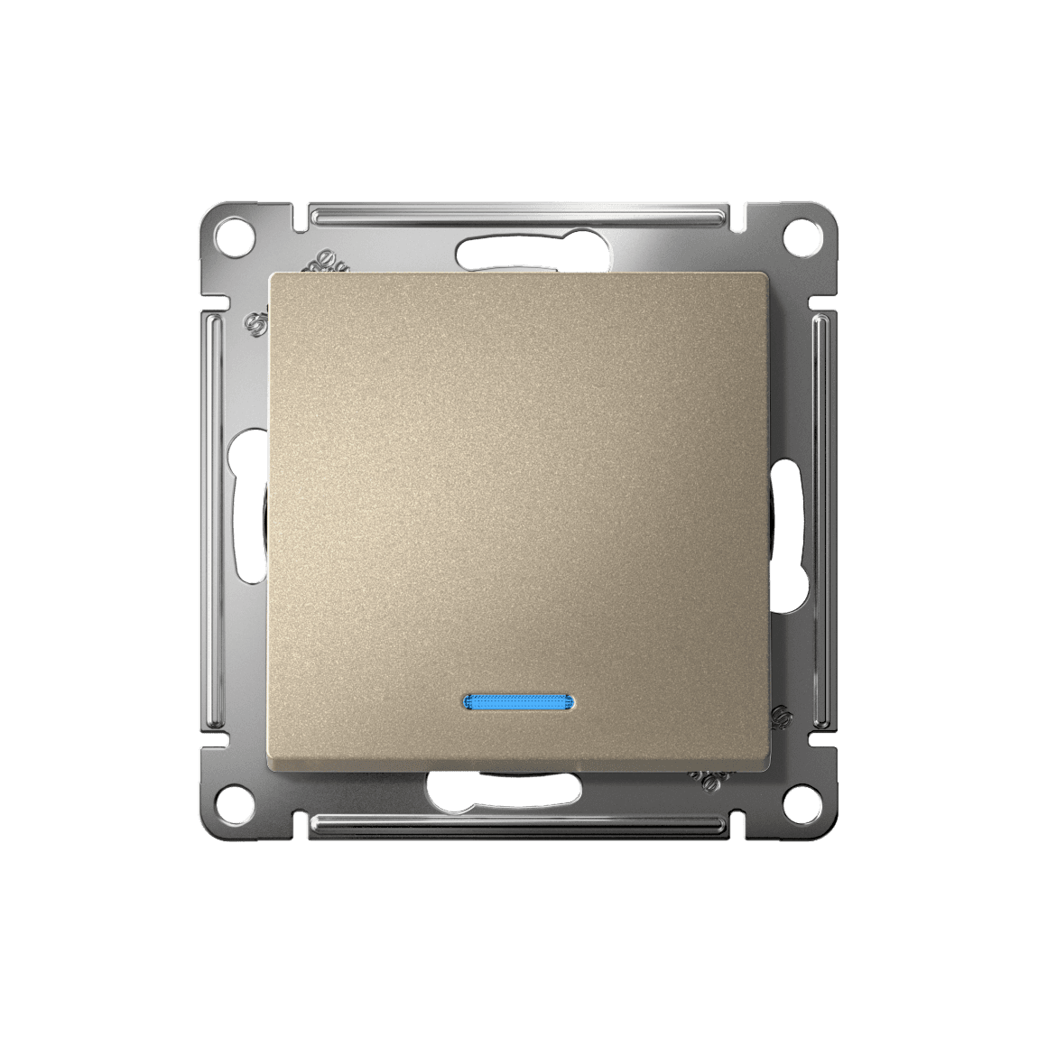 Systeme Electric AtlasDesign Шампань Переключатель 1-кл с подсветкой, сх.6а, 10АХ, мех., быстрозажим. клем. — миниатюра 4
