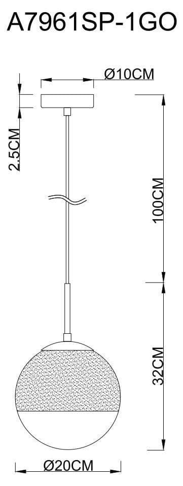 Arte Lamp A7961SP-1GO Подвесы — миниатюра 3