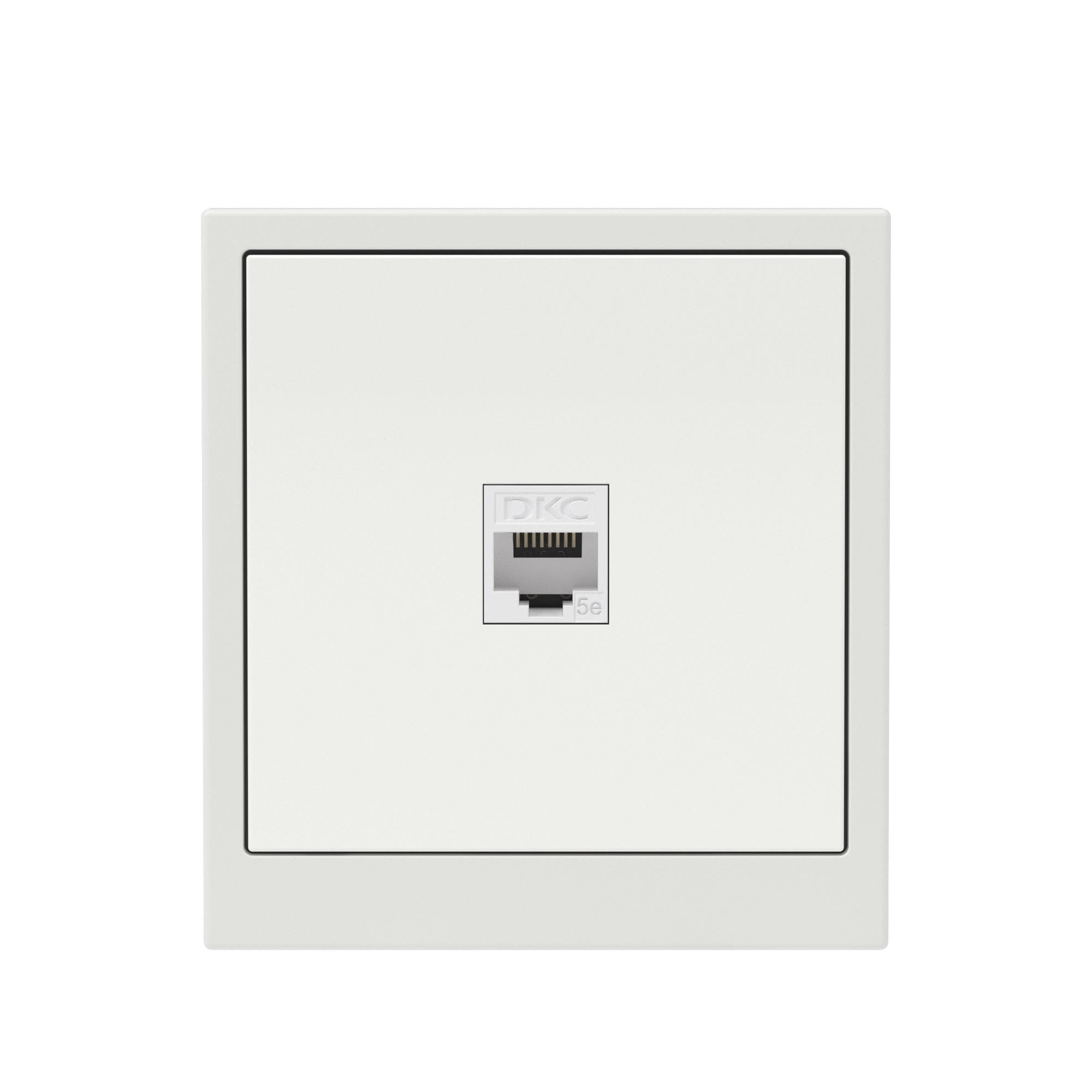 DKC KANT Компьютерная розетка RJ-45 без шторки, кат.5е одинарная, белый песок — миниатюра 6