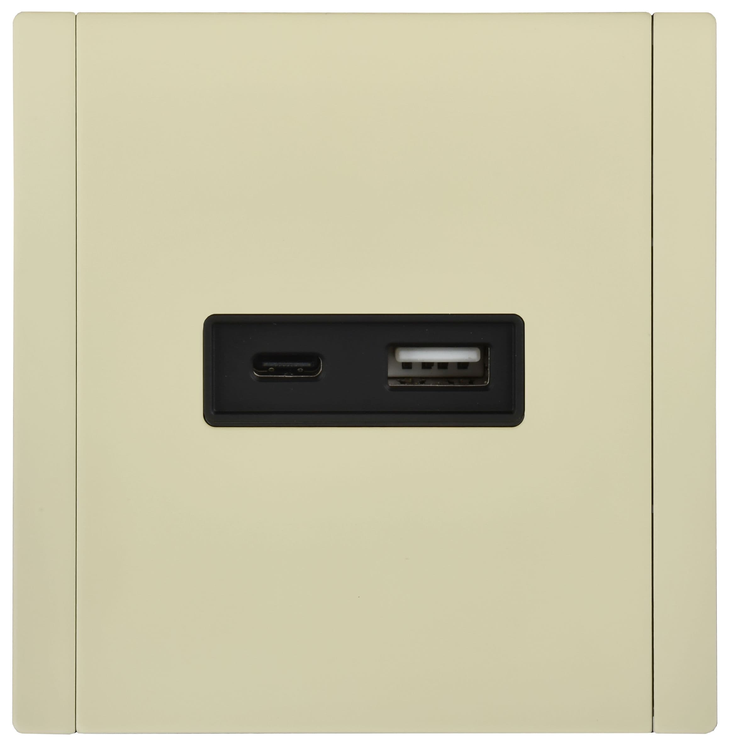 IEK FORTE&PIANO Металл Слоновая кость Розетка USB A+C 18Вт FP851M — миниатюра 2