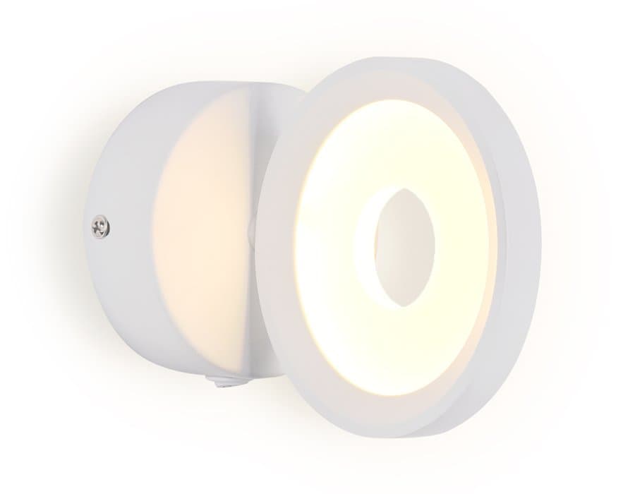 Ambrella Настенный светодиодный светильник с выключателем FW198 WH белый LED 3000K 12W D130*190