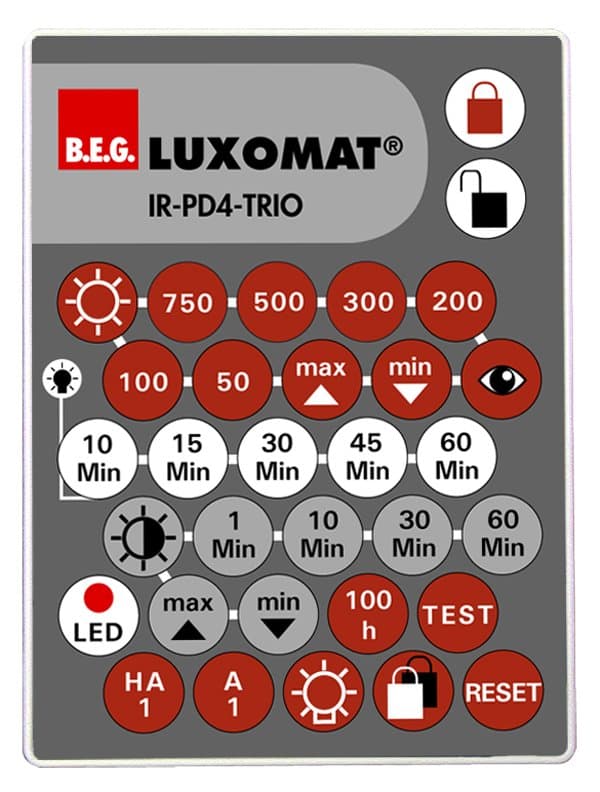 BEG Пульт управления  PD4-M-TRIO-DIM, в комплекте настенный держатель / серый 92097