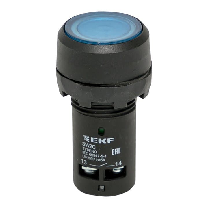 EKF PROxima Кнопка SW2C-10D с подсветкой синяя NO — миниатюра 2