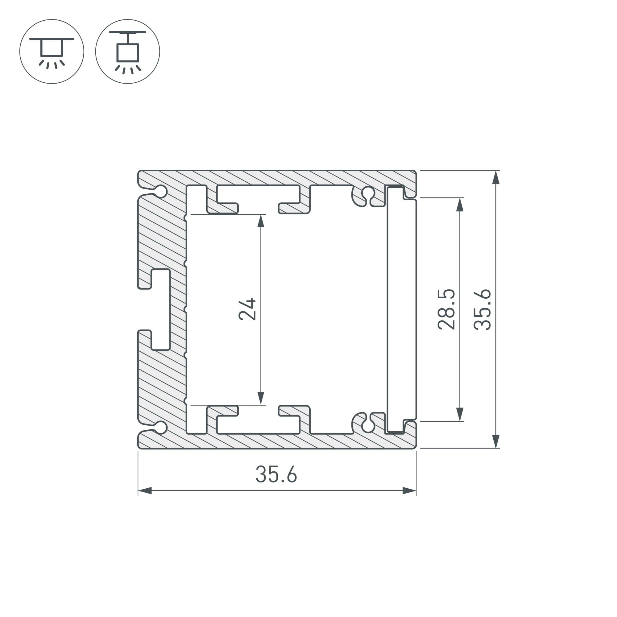 Профиль SL-ARC-3535-D320-W90 BLACK (260мм, дуга 1 из 4) (Алюминий) 032678 — миниатюра 3