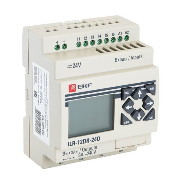 EKF PROxima Программируемое реле 12 в/в с диспл. 24В PRO-Relay ILR-12DR-24D — миниатюра 1
