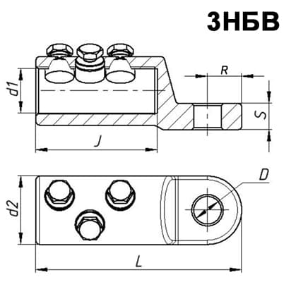 ЗЭТАРУС Наконечник болтовой 3НБВ-4-100 (300/400) ЗЭТАРУС zeta10568