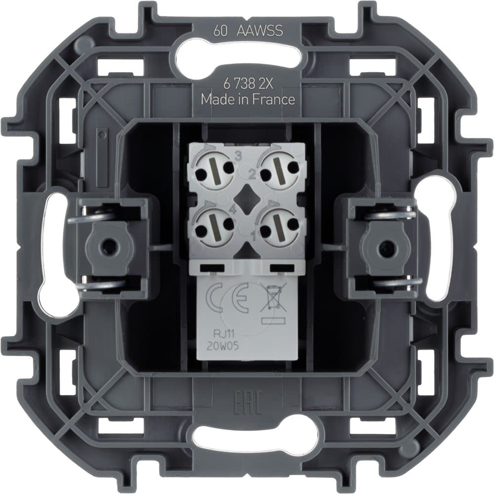 Legrand INSPIRIA Алюминий Телефонная розетка RJ11 673822 — миниатюра 4