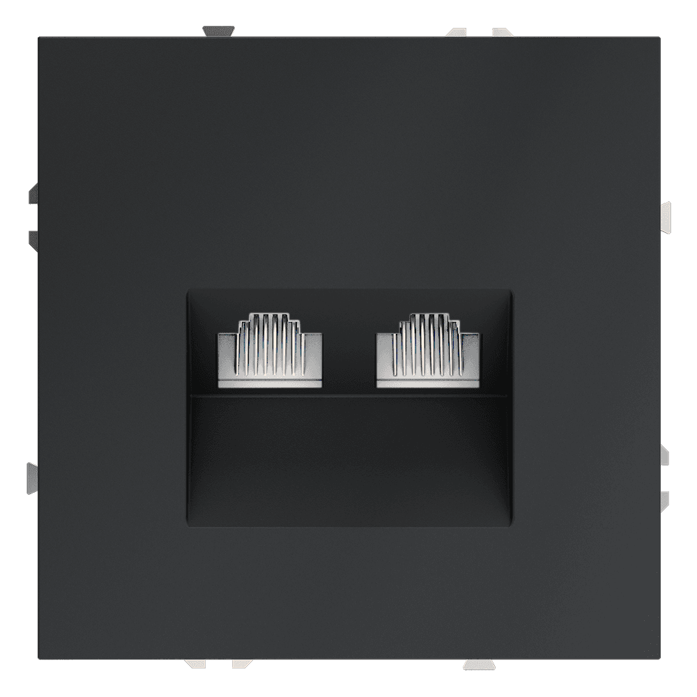 Voltum S70 Графит Розетка компьютерная 2-ая RJ45+RJ45 кат.6