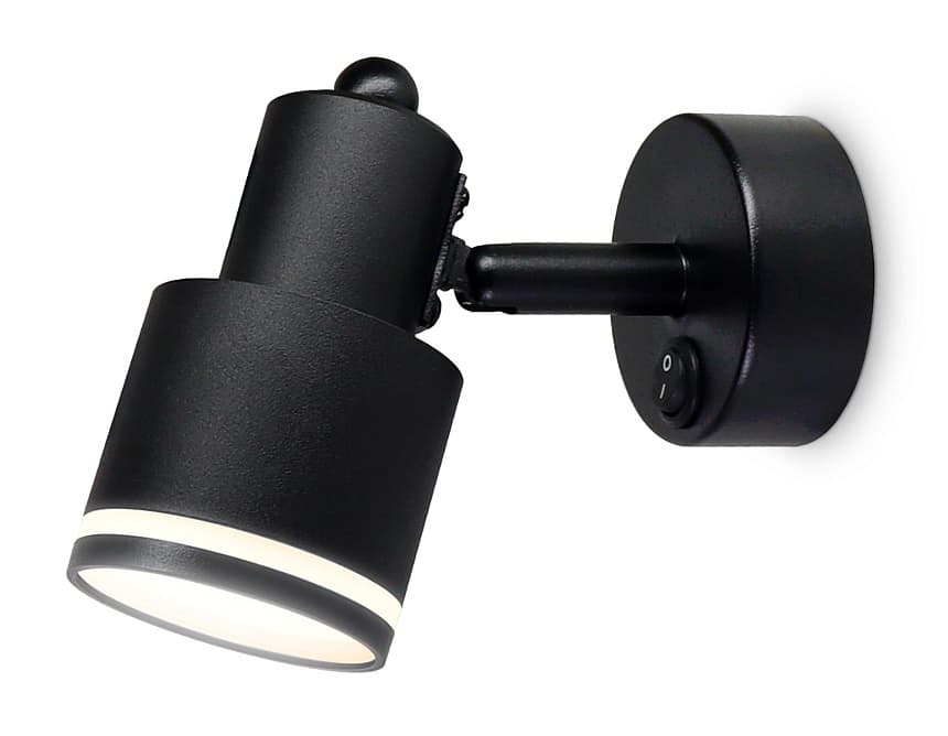 Ambrella Накладной поворотный спот с выключателем TA1282 BK черный GU10 max 12W 100*55*132