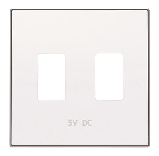 ABB Накладка для механизма 2хUSB зарядного устройства, серия SKY, цвет альпийский белый 2CLA858530A1101