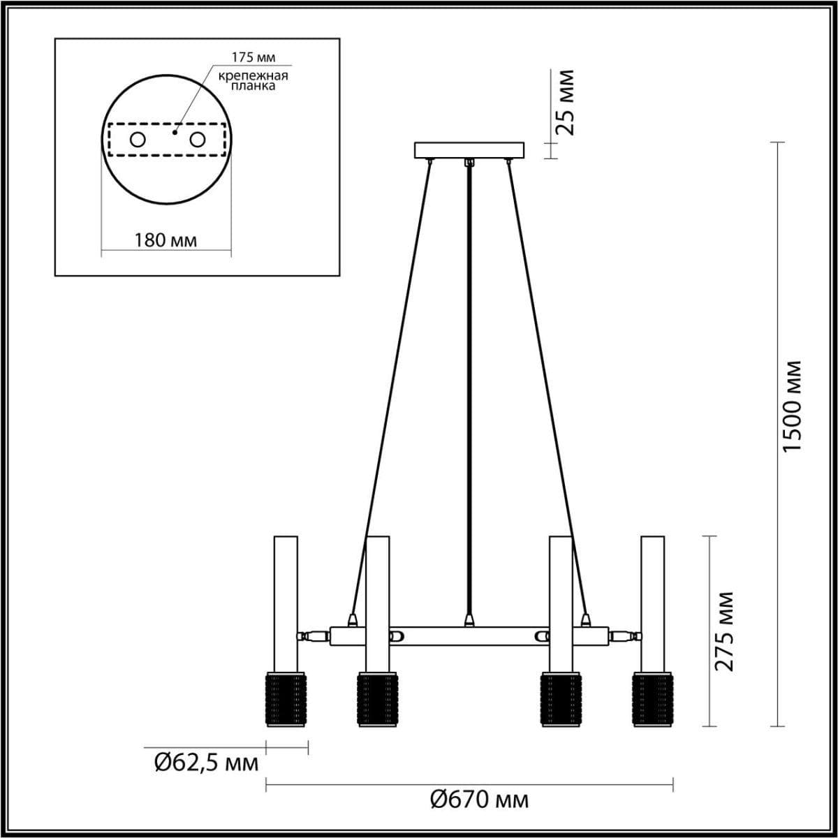 Odeon Light 4240/6 HIGHTECH ODL22 183 черный/зол/металл Люстра IP20 max 6*10W LED GU10 MEHARI — миниатюра 3