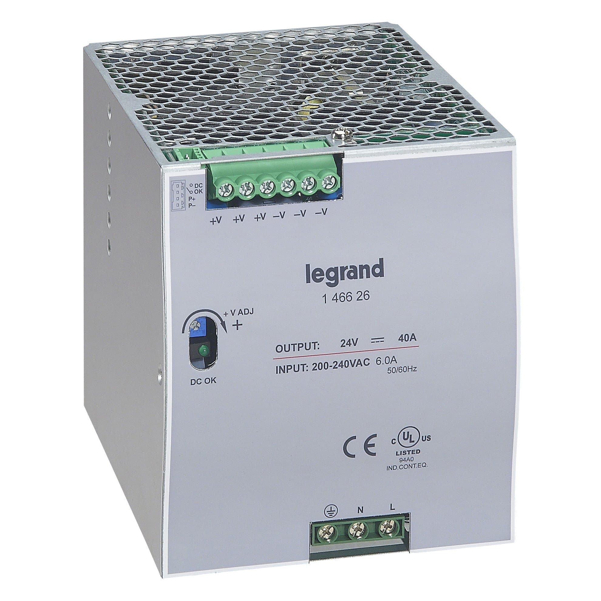 Legrand 1-фазный Импульсный источник питания 24В 960Вт 40A 146626 — миниатюра 1